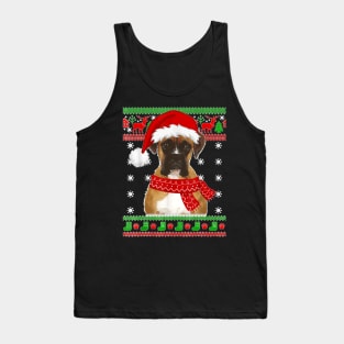 Boxer Dog Ugly Sweater Christmas Puppy Dog Lover Tank Top